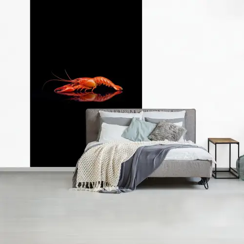 Kreeft - Oranje - Zwart - Opvallend fotobehang vinyl groot -slaapkamer