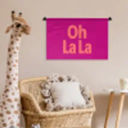 Oh la la - Luipaardprint - Roze Wandkleed katoen klein -wsfeer5_kind