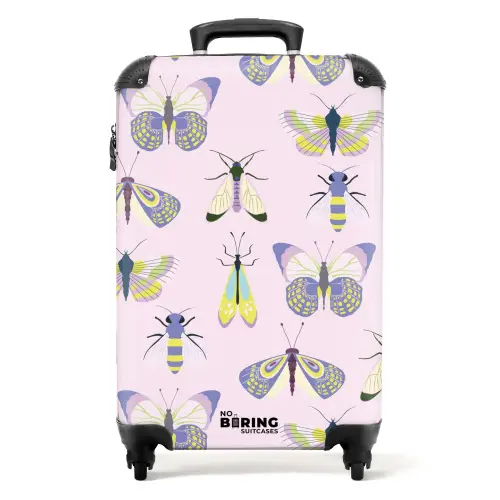 Summer memories - Vlinder en insectenpatroon NBS - Handbagage koffer - Kinderen Unisex middel -productfoto_recht
