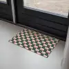 Vlechtpatroon - Groen - Roze - Geometrisch Deurmat klein 898 -sfeer2