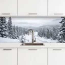 Rivier - Bevroren - Landschap - Winter keuken achterwand 2 middel -3d