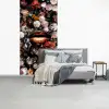 Lippen - Bloemen - Verf - Oranje - Kunst - Abstract - Oude meesters fotobehang vinyl groot -slaapkamer