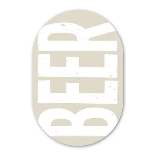 Beer - Japandi - Beige - Decoratie Wandcirkel Ovaal Glas middel -3d
