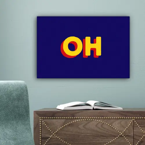 Blauw - Geel - OH - Schaduw canvas 2cm klein -sfeer4