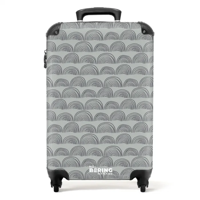 Donkergrijze halve cirkels NBS - Handbagage koffer - Kinderen Unisex middel -productfoto_recht
