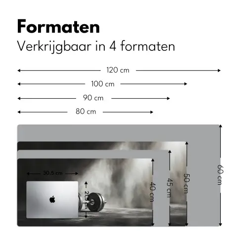 Halter - Gewichten - Zwart Muismat XXL klein -sfeer5