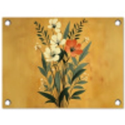 Bladeren - Boeket - Bloemen - Geel tuinposter los doek klein -3d