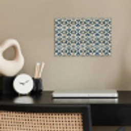 Tegel - Patroon - Blauw - Beige poster papier klein 62 -sfeer1