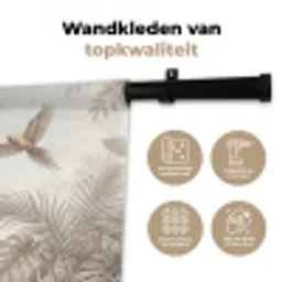 Papagaai - Jungle - Tropisch Wandkleed katoen klein -sfeer2
