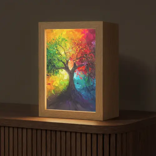 Boom - Kleurrijk - Modern - Abstract Light Box met kabel (Tafellamp) klein -z3d_website