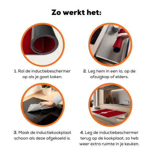 Love - Hart - Rood Inductie beschermer vinyl 3mm klein -zzzzzzz-td-werking