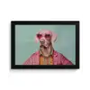 Hond - Overhemd - Bloemen - Bril fotolijst zwart zonder passe partout klein -3d