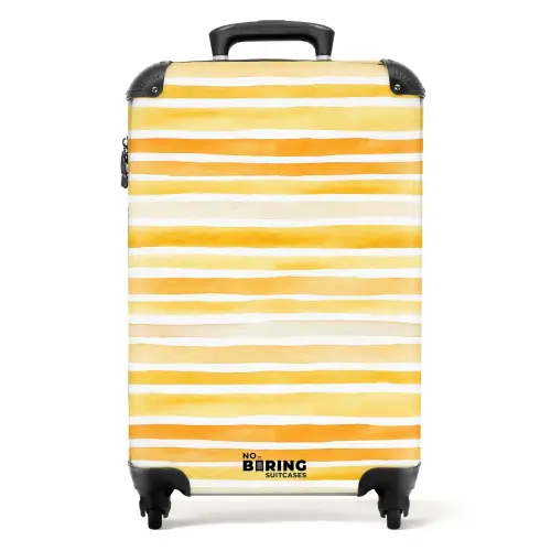 Strepen patroon geel NBS - Handbagage koffer - Kinderen Unisex middel -productfoto_recht