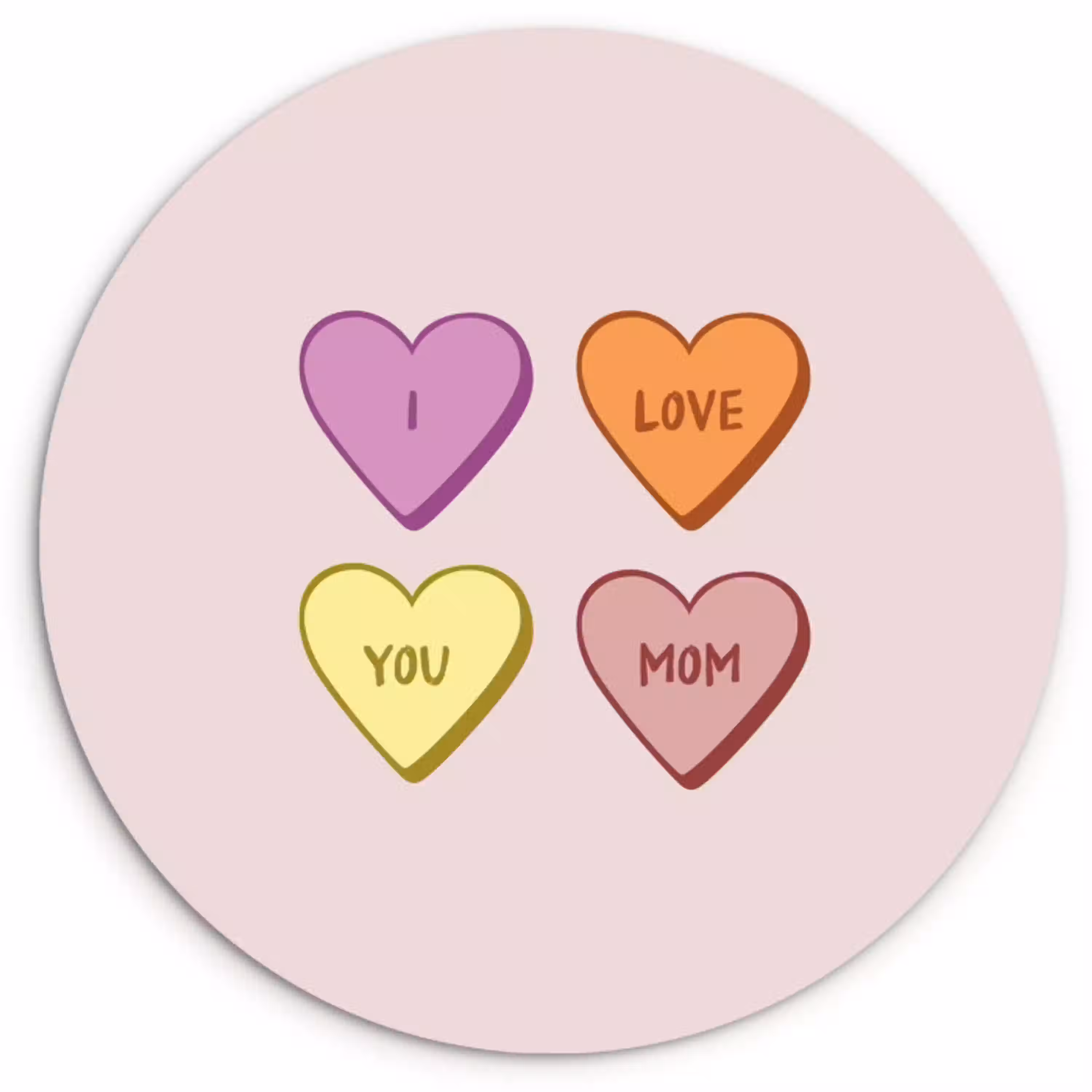 Hartjes - Pastel - Liefde - Moeder KitchenYeah - Keuken - Wandcirkel Forex klein -3d
