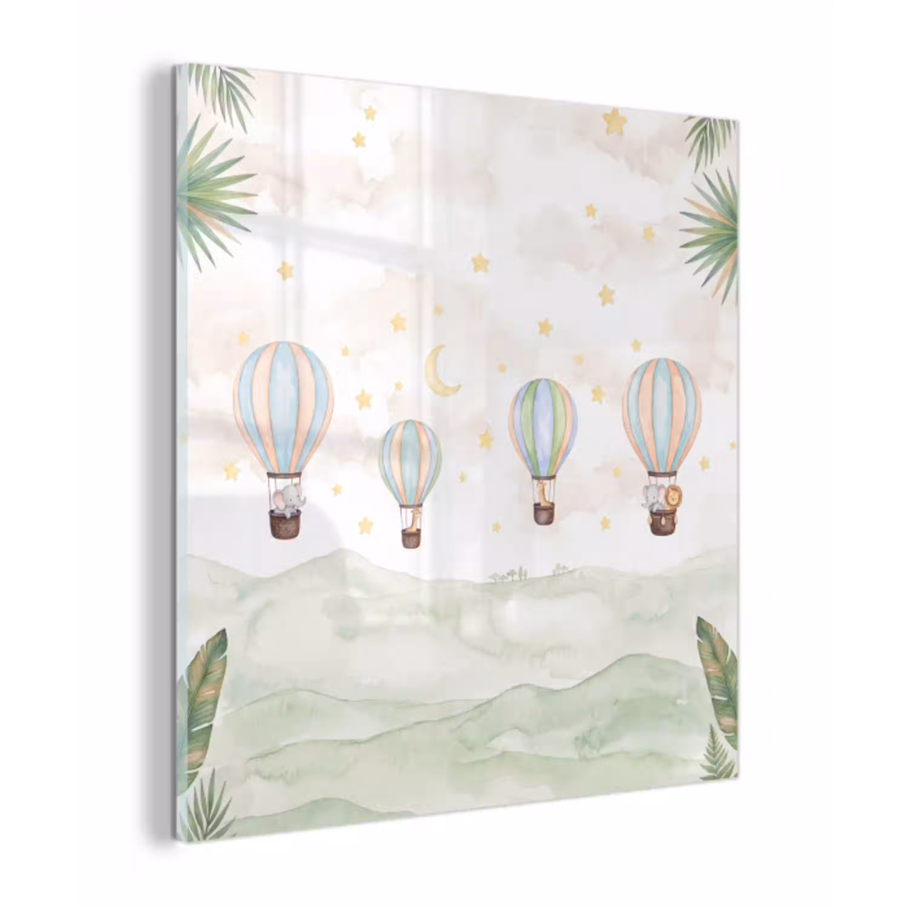 Aquarel - Luchtballonnen - Pastel plexiglas 5mm klein -z3d