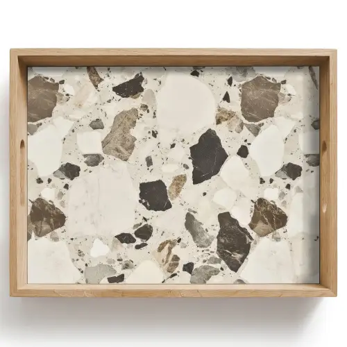 Neutral - Stenen - Decoratie - Terrazzo Dienblad Rechthoek middel -z3d_shopping