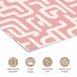 Doolhofpatroon - Roze - Wit - Abstract poster papier klein 62 -closeup_NL