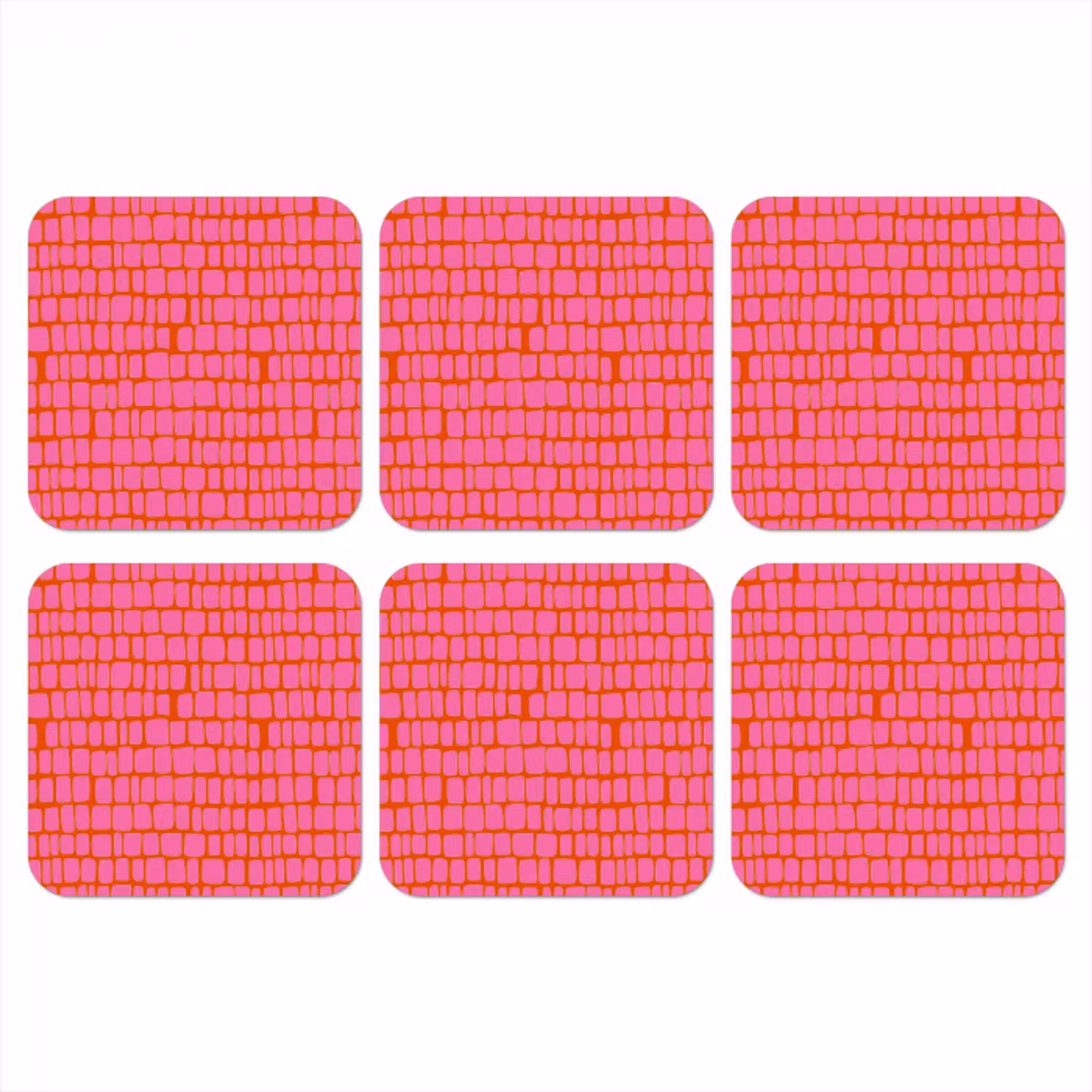 Organisch - Raster - Roze onderzetter kurk middel 366 -3d