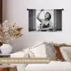 Vrouw - Spaghetti - Zwart - Wit Wandkleed katoen klein -sfeer1