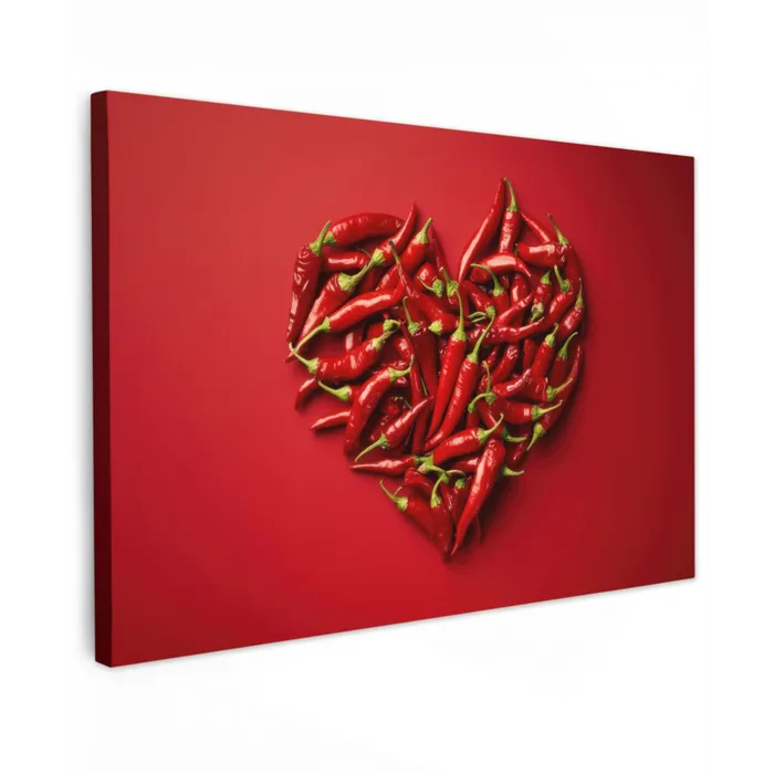 Pepers - Rood - Hart canvas 2cm klein -z3d