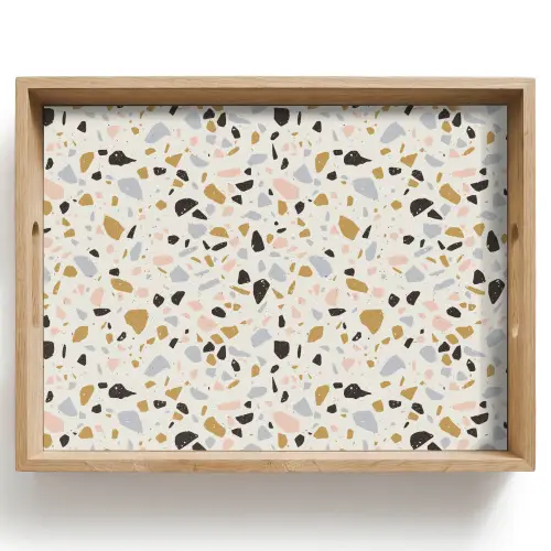 Terrazzo -  Patroon - Neutraal - Zacht - Multi Dienblad Rechthoek middel 911 -z3d_shopping