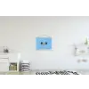 Vogel - Blauw - Eenvoudig textielposter latten blank klein -kinderkamer
