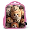 Knuffelkatjes Kinderrugzak - Roze middel -3d
