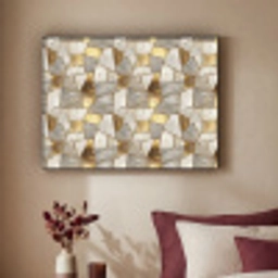 Mozaïek - Marmer - Goud Textielframe zwart klein 947 -sfeer1