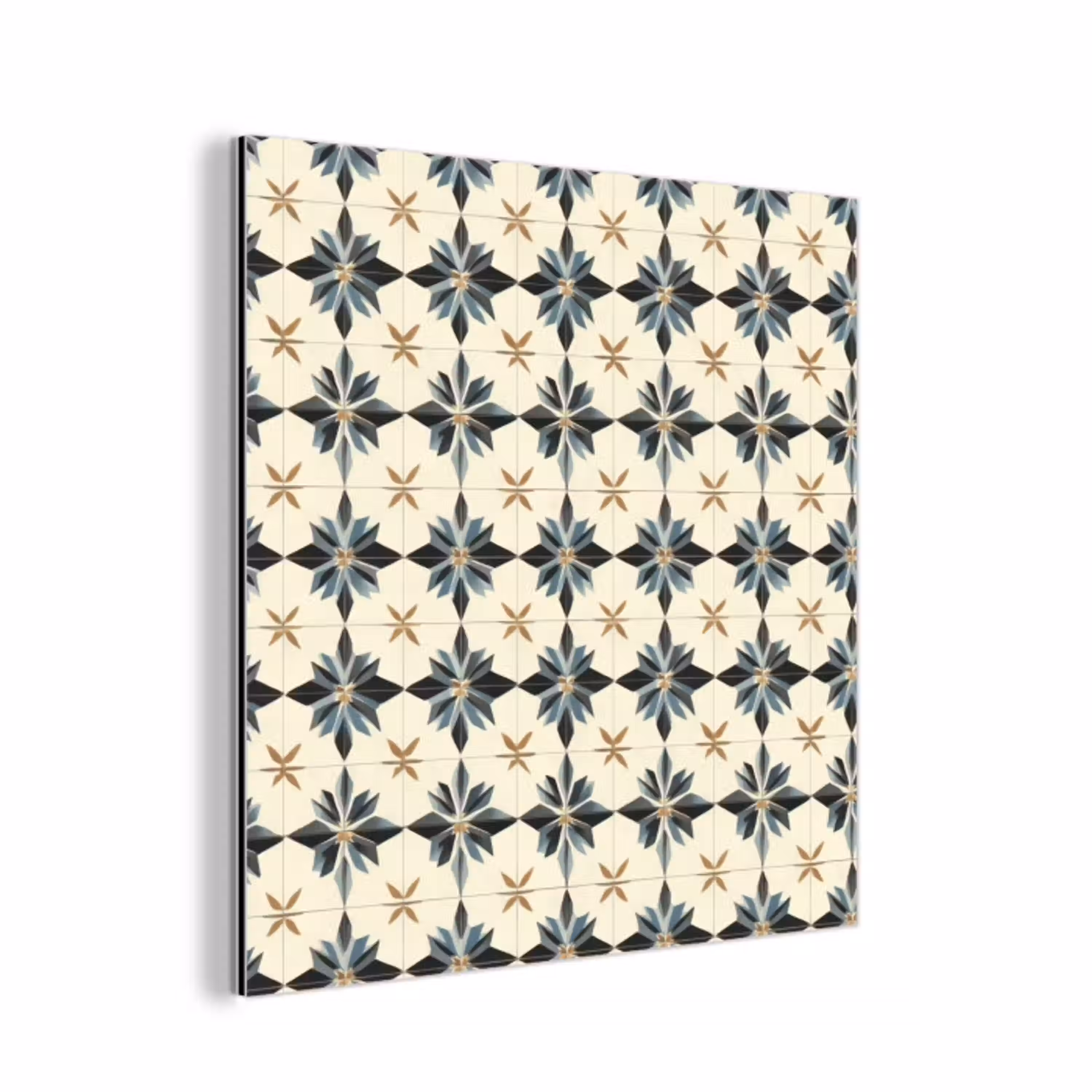 Sierlijk - Ornament - Blauw aluminium wit klein 46 -3d