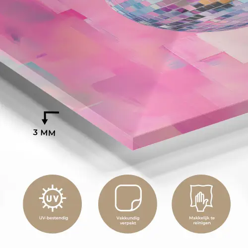 Discobal - Pink - Verf plexiglas 5mm klein -sfeer2