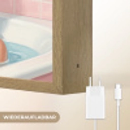 Badkamer - Eend - Blauw Light Box met batterij (Wandlamp) middel -USP_websiteoplaadbaarDE