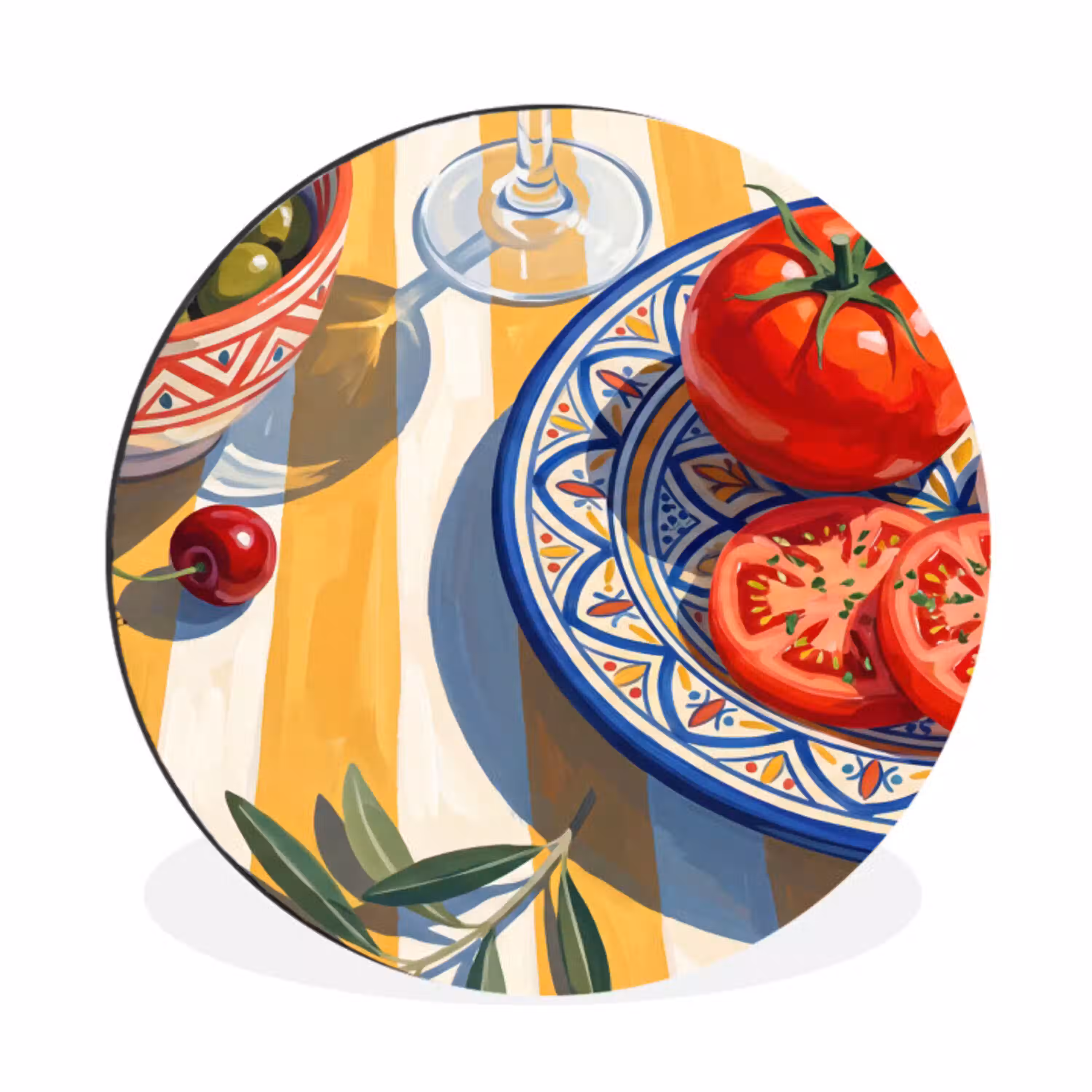 Fruit - Groenten - Kunst Wandcirkel aluminium klein -3d