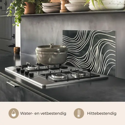 Lijnen - Patroon - Abstract - Wit keuken achterwand spatscherm klein -usp_NL