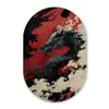 Zwarte draak - Rookwolken - Rood Wandcirkel Ovaal Forex klein -3d