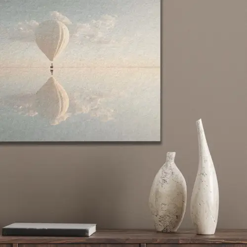 Luchtballon - Wolken - Water - Blauw PET vilt klein -sfeer6_closeup