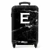 Marmer look - Letter E - Zwart NBS - Handbagage koffer - Unisex middel -productfoto_recht
