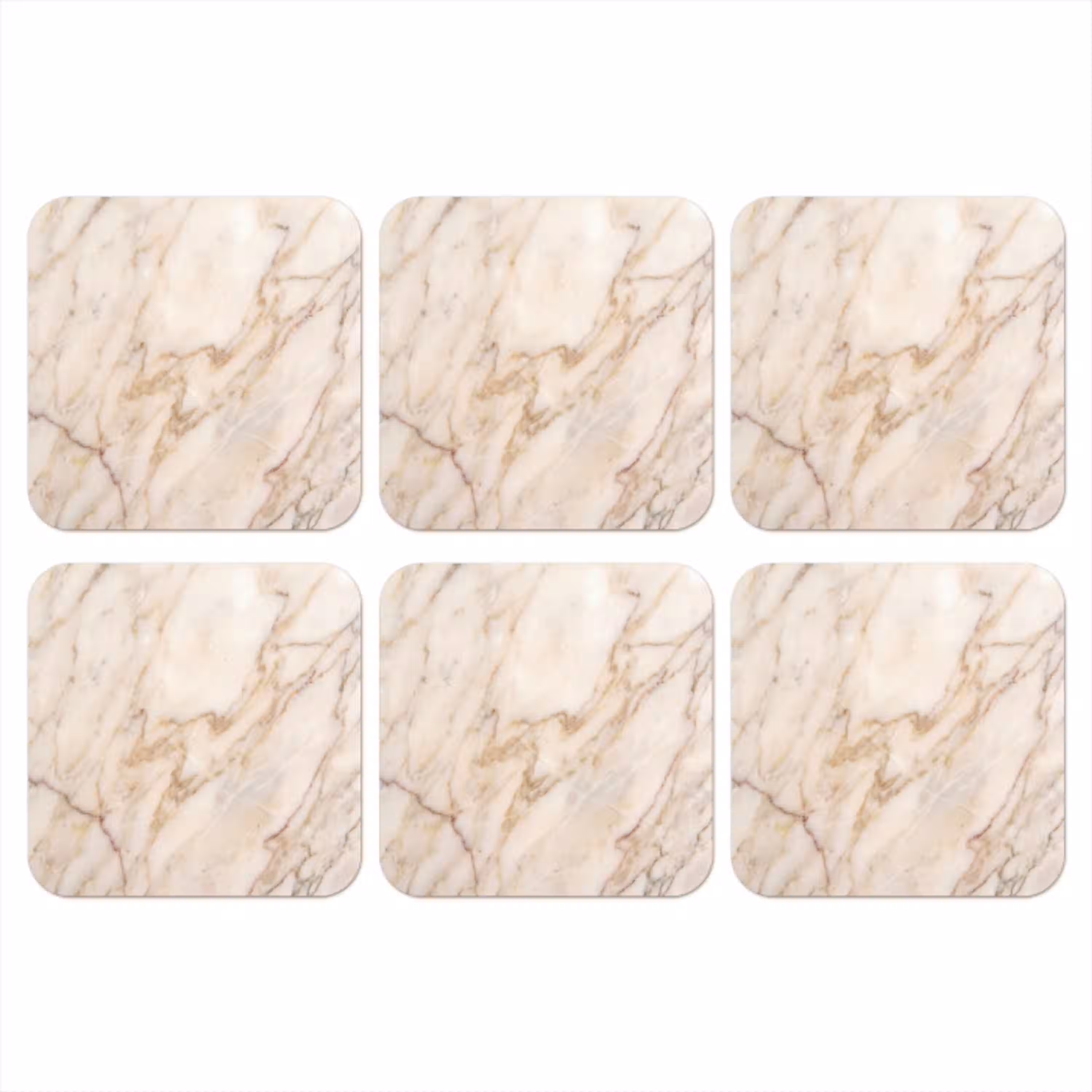 Marmer - Ader - Abstract - Wit - Goud onderzetter kurk middel -3d