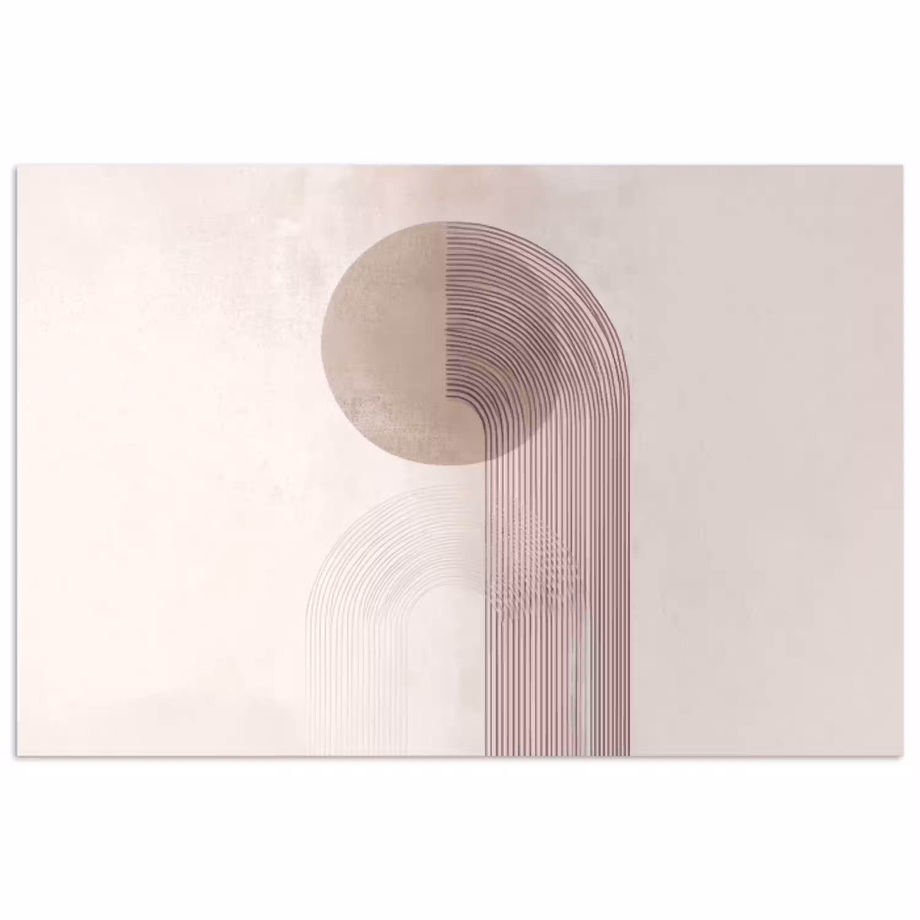 Minimalistisch - Cirkel - Lichtgrijs poster papier klein -3d