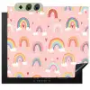 Regenboog - Patroon - Pastel - Handgetekend Inductie beschemer met haakjes middel -3d