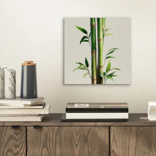 Bamboestengels - Sierlijk - Groen aluminium wit klein -sfeer1