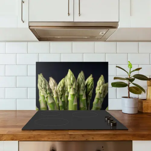 Asperges - Groen - Zwart keuken achterwand spatscherm klein -sfeer2