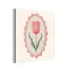 Tulp - Lijst - Ovaal - Illustratie aluminium wit klein -3d