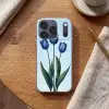 Tulpen - Blauw - Bladeren Telefoonhoesje iPhone 17 Pro klein -sfeer1