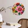 Bloemen - Kleurrijk - Roze Wandcirkel kunststof plaat 5mm dik klein -sfeer4