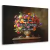 Kleur - Bloemen - Vintage - Bloemenvaas Textielframe zwart klein -3d