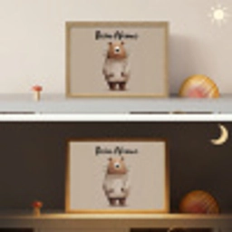Beer - Witte bloemen - Knus Light Box met batterij (Wandlamp kind) middel -sfeer3_kind