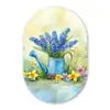 Gieter - Lavendel - Bloesems Wandcirkel Ovaal Forex klein -3d