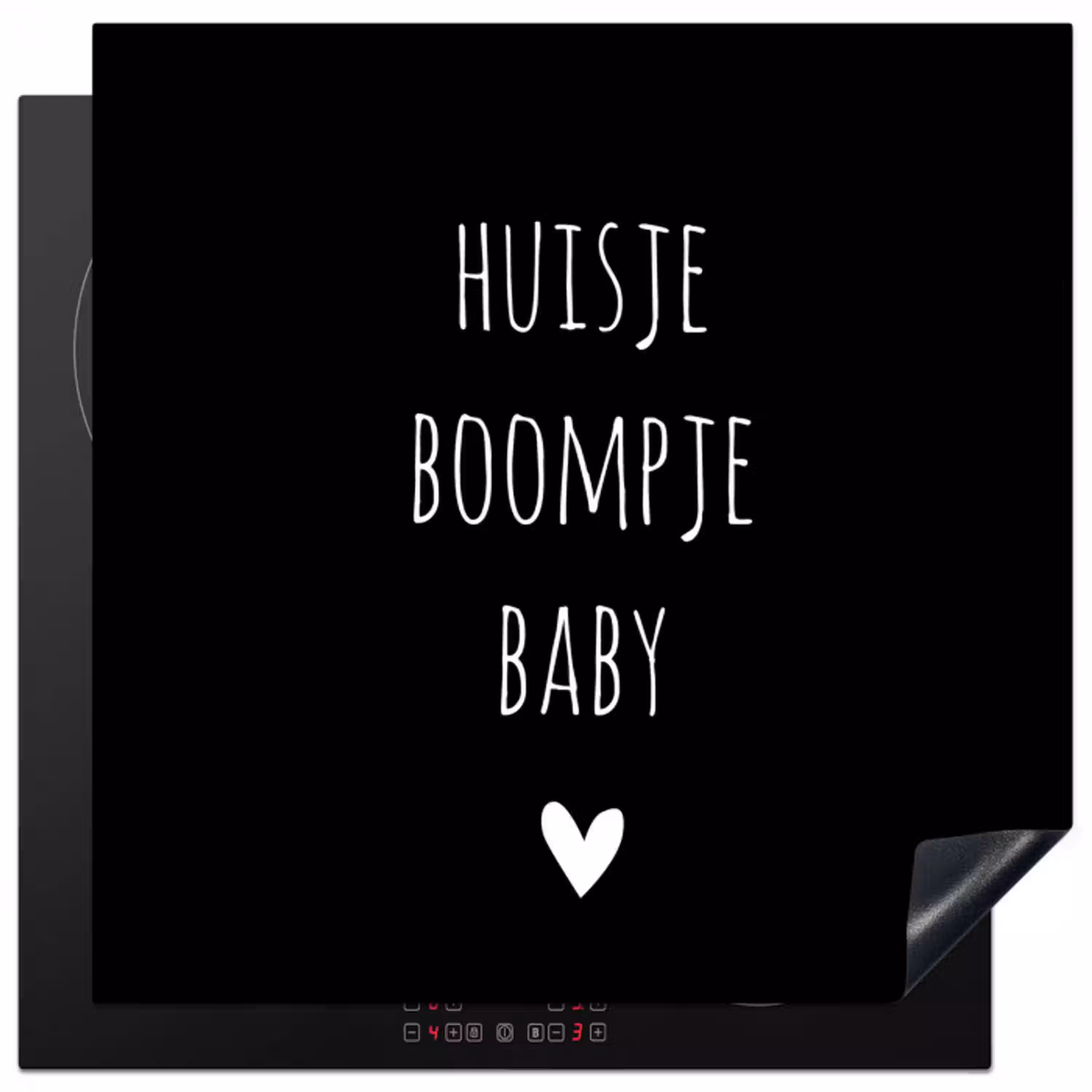 Spreuken - Huisje boompje baby - Quotes Inductie beschermer vinyl 3mm middel -3d