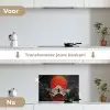 Krijger - Rode trappen - Zon - Berg keuken achterwand spatscherm klein -voor_na_NL