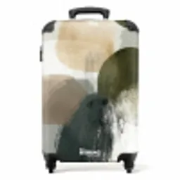 Minimalistisch - Cirkels - Penseelstreken - Beige NBS - Handbagage koffer - Volwassenen Unisex middel -productfoto_recht